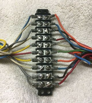 Vintage Audio Wiring Connector 10 Block - Blade Connectors - Wire Pigtails