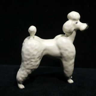 Vintage Beswick White Standard Poodle China Dog Ornament