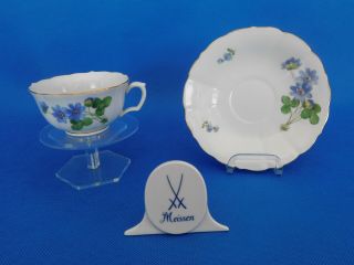 Meissen flower pattern Tea cup and saucer porcelain ANTIQUE 3