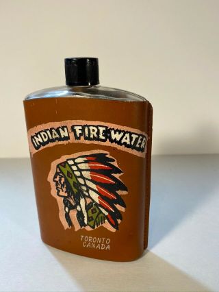 Vintage Indian Fire Water Novelty Flask - Souvenir - Toronto Canada