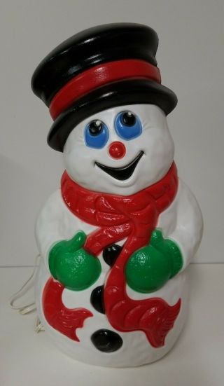 Vintage Snowman Blow Mold 18 " Grand Venture Lighted Christmas Decoration 1999