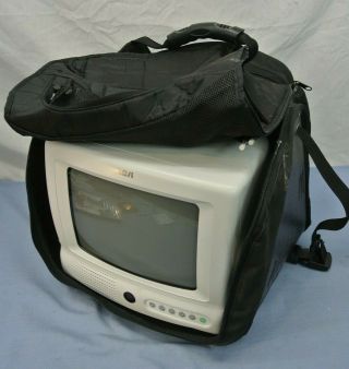 Vintage Tv Tote Rca Crt Tv With Remote Model: E09344 & Carrying Case