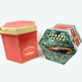 Scholer Antique East German Concertina - 20 Button - - W/box