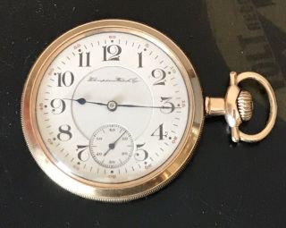 Antique 1901 Hampden Wm.  Mckinley 21 Jewel Pocket Watch W6