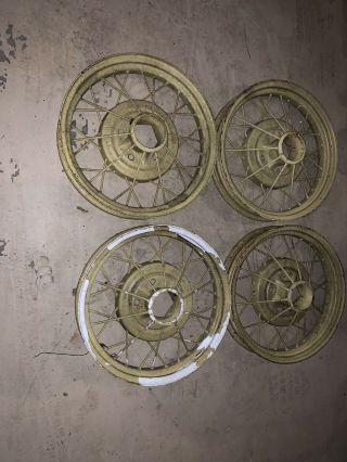 Set Of 4 Antique Ford Model A Wheels 21” 5 1/2 On 5