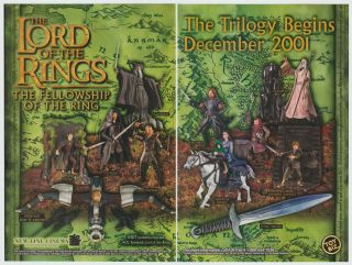The Lord Of The Rings - Frodo Sam Etc Vintage Lotr Toys Print Advertisement 2001