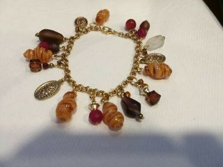 Vintage Jewelry: 8 " Glass Beaded Charm Bracelet 05 - 02 - 2020