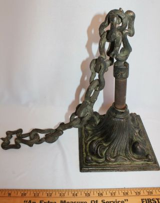 Wonderful Antique Heavy Gothic Chandelier Canopy & Ornate Cast Chain