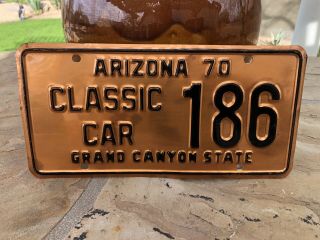 Vintage Classic Car Arizona License Plate 1970