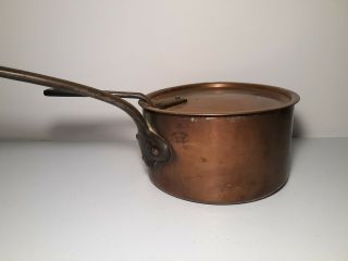 Antique 8”x4½ " French Grand Magasins Du Louvre Paris Gourmet Chef Copper Pan Pot