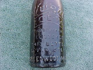 Antique Coca Cola Amber Straight Side Bottle Greenwood Miss Wright 