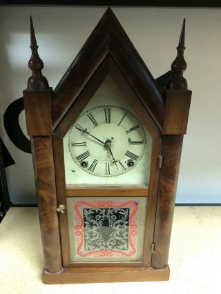 11 Antique 8 Day Forestville Manufacturing,  J C Brown Shelf Clock Mantle