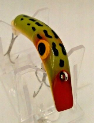 Old Lure Vintage Double Jointed Beno Lure For Bass Fishing In Frog Color Pattern