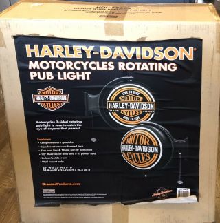 Harley - Davidson Motorcycles Bar & Shield ROTATING PUB LIGHT Bar Man Cave Gift 2