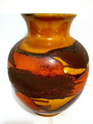 Vintage Royal Haeger Earth Wrap Pottery Vase Mid - Century 9 " Tall Brown,  Rust