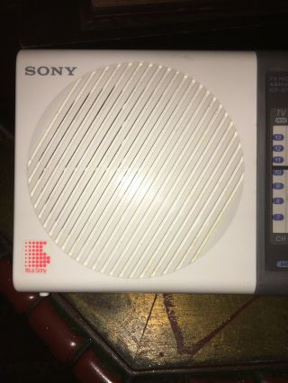 Vintage SONY ICF - S76W TV Hi/Low AM/FM Radio 4 Band Receiver Shower Tap Tunes 3