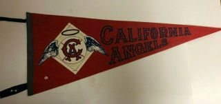 Mlb California Angels Vintage Circa 1969 Red Team Logo Baseball Pennant