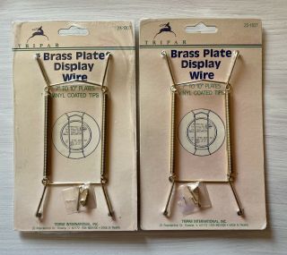 Vtg Tripar Plate Hanger Brass Fits 7” - 10” Plates (set Of 2) Nos