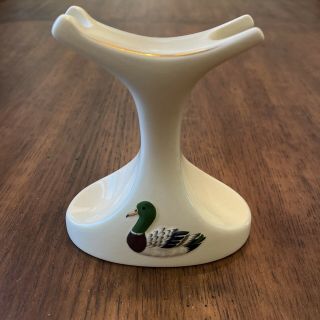 Vintage Franklin Toiletry Co.  Mallard Duck Apothecary Ceramic Shaving Stand 1985