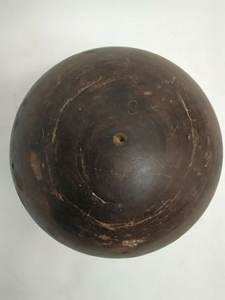 Vintage Antique Wooden 2 Hole 10 lb Bowling Ball Lignum Vitae 1800s Victorian 2