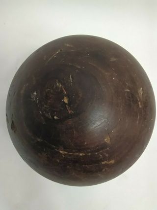 Vintage Antique Wooden 2 Hole 10 lb Bowling Ball Lignum Vitae 1800s Victorian 3