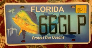 Florida Protect Our Oceans Mahi Mahi Fish Fishing Marine Wildlife License Plate