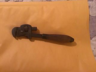 Vintage 6 " Popular Stillson Pipe Wrench With Wood Handle - Unrestored