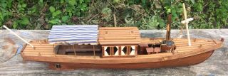 MODEL OF A VINTAGE PLEASURE BOAT OR YACHT WOOD 19 INCHES 3
