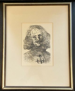 Framed Velazquez By Salvador Dali Etching Signed In Plate With