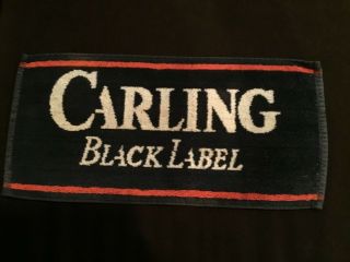 Vintage Beer Pub Bar Towel Carling Black Label Aprox.  17 X 8 B929