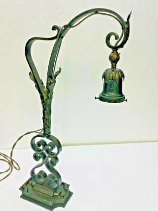 Antique Lamp Base Wrought Iron Arts Crafts Craftsman Period Rococo Style Hubbell
