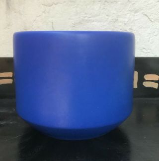 Mid Century Modern Vintage Gainey Ceramic Pottery Planter Pot Matte Blue AC - 10 2