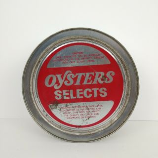 Vintage W.  F.  Morgan And Sons Oyster Can Half Gallon Selects Weems Va Half Gallon