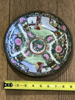 Vintage Japanese Porcelain Ware Acf Decorated In Hong Kong Rose Medallion Bowl