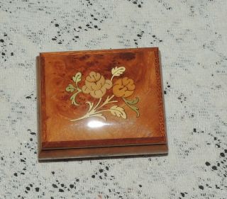 Vintage Made in Italy Music Box with Floral Inlay Near - Sankyo Japan Music 2