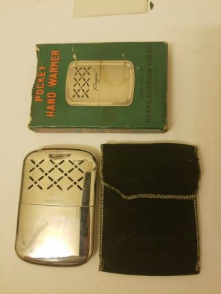 Vintage J.  C.  Higgins Pocket Hand Warmer With Box Sears Roebuck Exclusiv