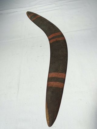 Antique Australian Aboriginal Mulga Wood Hunting Boomerang Ochre Painted