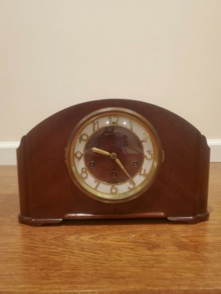 Antique Seth Thomas Westminster Mantle Clock With Key And Pendulum -