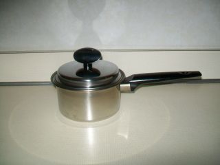 Vintage Ekco 1 Qt.  3 Ply Stainless Steel Saucepan With Lid Usa