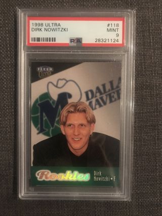 1998 Fleer Ultra 118 Dirk Nowitzki Rookie Card Hof Psa 9
