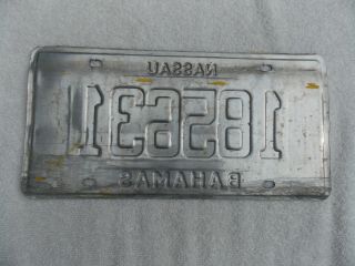 Vintage Nassau Bahamas metal license plate 185631 From 1980 ' s - 90s 3