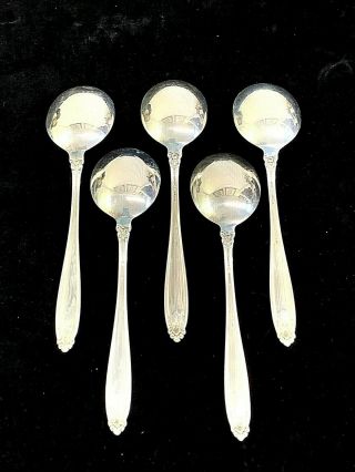 International 5 Sterling Silver Prelude Round Bowl Cream Soup Spoons 6.  5 