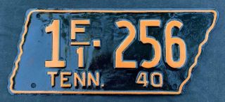 1940 Tennessee Farm License / Number Plate Tn