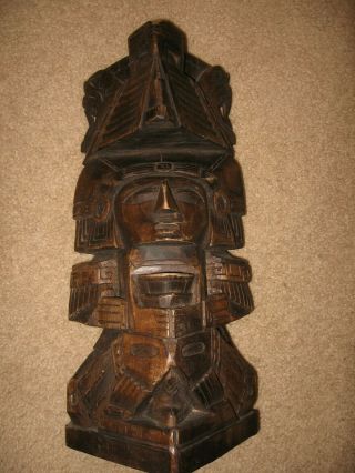 Vintage African Tribal Hand Carved Wooden Tiki Totem Pole Priced To Sell