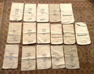U.  S.  Heavy 16 Canvas Coin Bags In W/ No Rips 10x17 Vintage
