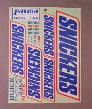 Vintage Parma 10707 Snickers - - Buick Decal Sticker Sheet Nos Complete
