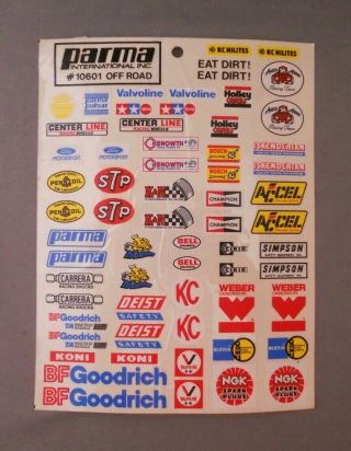 Vintage Parma 10601 Off - Road Decal Sticker Sheet Nos Complete