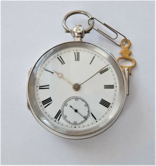 1895 Silver Cased English Lever Pocket Watch In Order