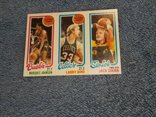 1980 1981 Topps Larry Bird Marques Johnson Jack Sikma Scoring Leader Rookie Rc