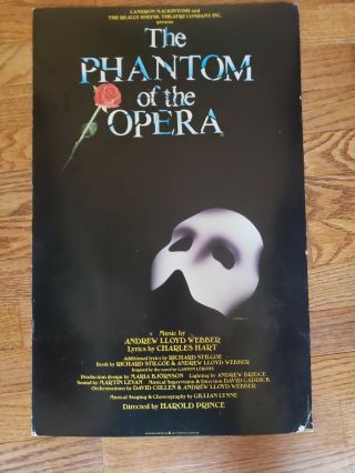 Vintage Phantom Of The Opera Poster 1986 Window Card Poster Cameron Mackintosh